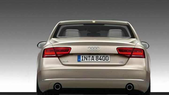 Back Pose Of 2011 Audi A8 In Golden